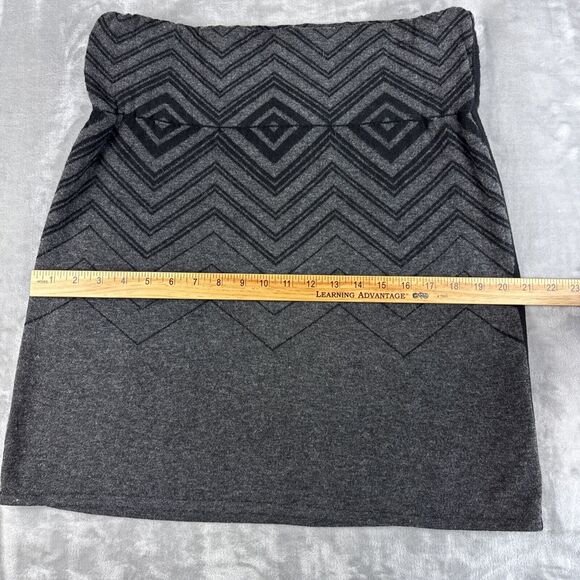 NWT prAna Delia Mini Skirt Women's S Gray Black V Pattern Wool Blend (1081) - Picture 7 of 8